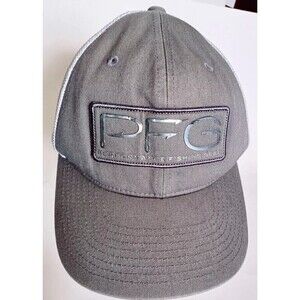 Columbia PFG Mesh Fitted Ball Cap Size Small Gray White Flex Fit  Fishing Hat
